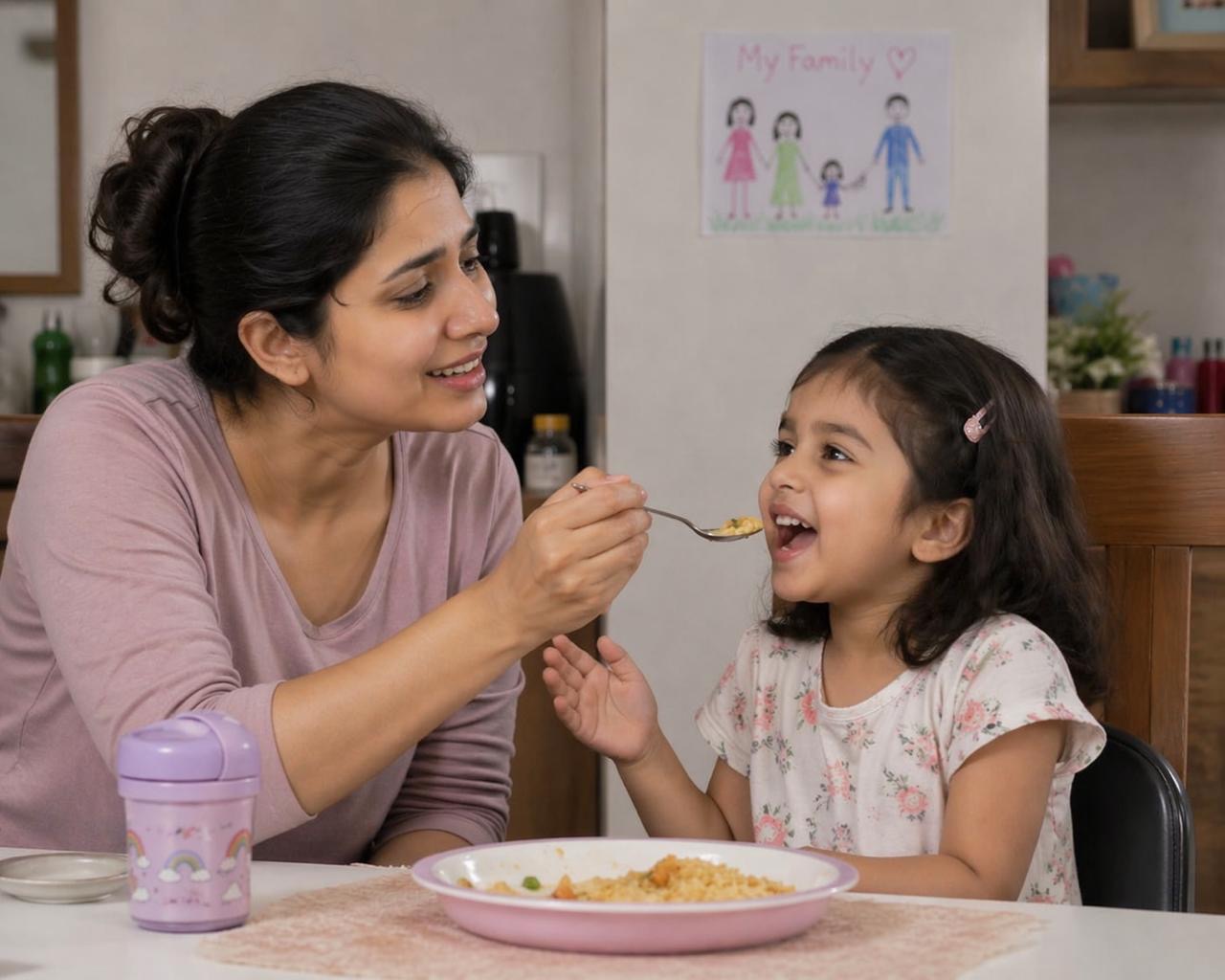 Child enjoying a healthy meal